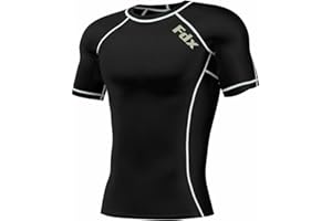 FDX Mens Compression Armour Base Layer Top Half Sleeve Thermal Gym Sports Shirt