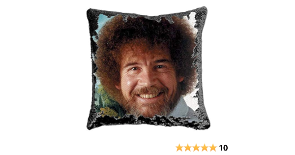 bob ross sequin pillow