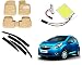Auto Pearl Premium Quality Car Accessories Combo of Car Floor Foot Mats 4D Beige. & Car Rain Wind Door Visor Side Window Deflector. & SMD/LED Interior Roof Ceiling Light. RS.2530.00