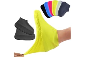 ‎TBLMPNE Schuhüberzieher Wasserdicht, Silikon Regenschutz Schuhe Schuhüberzieher, Überschuhe Regenüberzieher Schuhe Wiederverwendbare Anti-Rutsch Schuhüberzieher für Regen, Schlammige Straßen (Schwarz, XL)