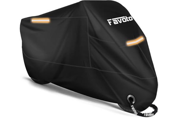 Favoto Telo Moto per Esterno Impermeabile Tutto l'Anno XXL, 245x105x125 cm