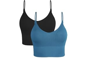 Litthing Slim Fit Sujetador Deportivo Mujer con Tirantes para Entrenamiento Yoga Sujetador Sin Aros con Rellenos Extraible Bra Deporte Fitness Gimnasio Sujetador Push Up