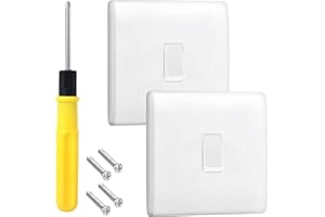 Acmerota 2 uds Interruptor de luz 1 cuadrilla 2 vías de pared eléctrica Panel de interruptores de pared simple blanco de borde curvo de 10 A 250 V A.C para industrias escolares de oficina en casa