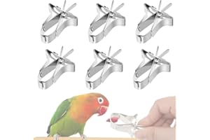 YUNSHANGHT 6 Pcs Bird Food Holder - Pet Parrot Feeding Clips for Fruits and Vegetables, Cuttlefish Device with Pin Clamp - Perfect for Birds, Hamsters, Cockatiels, Parrots, and Small Animals