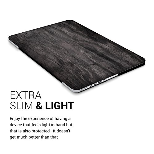 kwmobile Hardcase Laptop Hülle für Apple MacBook Pro Retina 13″ (ab Ende 2012) – Vintage Holz Design Dunkelbraun dünne gummierte Schutzhülle Cover Case Tasche - 4