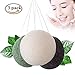 Produktbild Konjac Schwamm Bambuskohle, 100 % Natur Konjac Schwamm, CIDBEST® 3 Stück Konjak Exfolieren Gesichts Tiefenreinigung Schwamm, Activated Bamboo Charcoal & Grün Tee für Sensible, Ölige, Mitesser, zu Akne neigender Haut, Gesichtspeeling , sanfte Reinigung