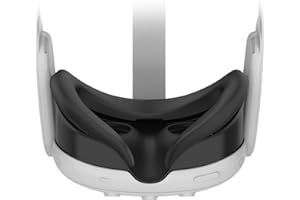 BeisDirect Silikon-VR-Gesichtsabdeckung, kompatibel mit Meta Quest 3 VR-Headset, Anti-Lichtleckage, schweißfest, wasserdicht, Ersatz-Gesichtsabdeckung, VR-Zubehör für Meta Quest 3 (Schwarz)