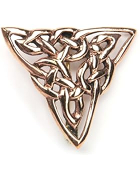 Brosche Mittelalter Bronze Triquetta, keltischer Schmuck, Länge: 3cm