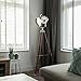Produktbild QAZQA Design / Industrie / Modern / Stehleuchte / Stehlampe / Standleuchte / Lampe / Leuchte Tripod Lampe / Dreifuss Holz mit chrom Glas / / Metall / Rund / Andere / LED geeignet E27 Max. 1 x 60 Watt