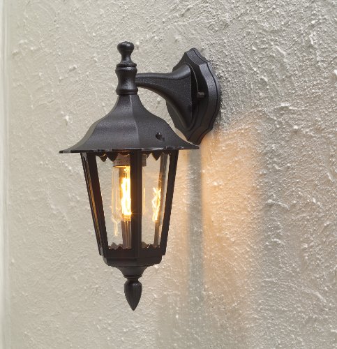 Konstsmide Firenze 7231-750 Wandleuchte / B: 19cm T: 24cm H: 36cm / 1x60W / IP43 / lackiertes Aluminium / matt-schwarz - 3