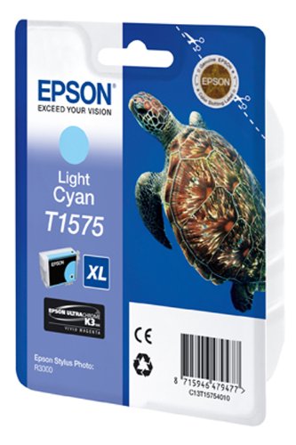 Epson T1575 Tintenpatrone Schildkröte, Singlepack, hell cyan - 2