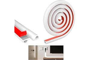 AIDEHUAKEJI Mini Cable Trunking, Flexible Self Adhesive Trunking for Electric Cables (White, 2m/15mm)