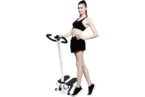 MINRS Stepper for Home 150 kg with Handles, Fitness Swing Stepper with LCD Screen, Ideal for Weight Loss, Shaping and Daily Training, Black