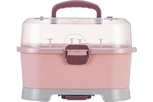 Salyeeluly Baby Bottle Drying Rack | Baby Bottle Storage Box | Portable Large Capacity Toddler Bottles Storage Box with Lid Cover | Removable Holder At Home Kitchen Travel