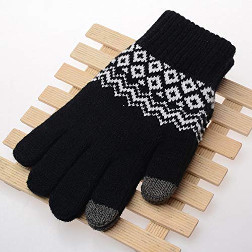 YsTmS Hiver Chaud Écran Tactile Gants Kitted Laine Mitaines Nouveaux Hommes Femmes Cachemire Géométrique Gants Crinkle Touch Cadeaux