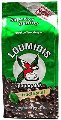 NEW Papagalos Loumidis Traditional Superior Quality Ground Greek Coffee (8 Oz) by Nestle