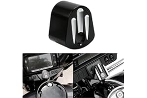 TUINCYN Motorrad Black Front Zündschloss Abdeckung Billet Aluminium für Harley FLHX / FLHT / FLTR / FL Modelle Touring Trike Street Road Glide (2014-2017) Hardware Kit