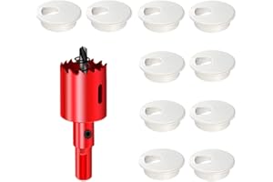 DuDuZui 10 szt. przelotek na biurko, 35 mm kabel biurkowy, osłony otworów na kable, organizacja kabla biurowego i domowego (białe, 35 mm)