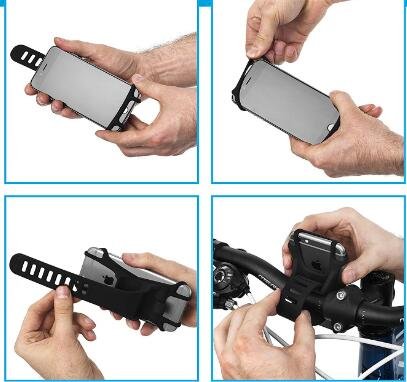 proPHONEÂ® Handyhalterung Fahrrad / Motorrad / Moped / Bike fÃ¼r alle Smartphone`s / iPhone`s / Samsung, usw. mit 4-6 Zoll Bildschirm, Universal Fahrradhalterung fÃ¼r Handy, Universalhalterung, Rennrad Mountainbike MTB Silikon Halterung