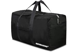 REDSEASONS Extra Große ,Faltbare Reisetasche mit Handschlaufe, Geeignet für Reisen wasserdichte Tragetasche, Camping（Schwarz）