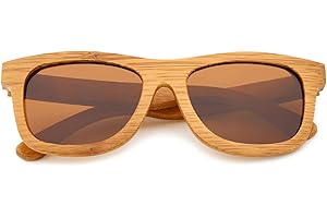 Naudamp Bamboo Polarized Sonnenbrillen Herren Damen Holzbrille für Wassersport und Outdoor-Aktivitäten