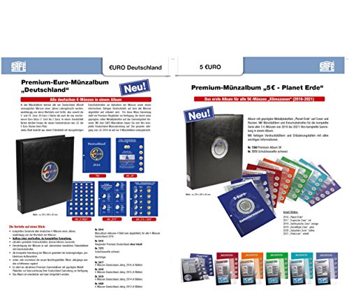 2 x SAFE Premium Münzhüllen – Ergänzungsblätter Nr. 7392 Ideal für 10 EURO oder 10 DM Münzen bis Münzen bis 33 mm + schwarze Zwischenblätter - 5