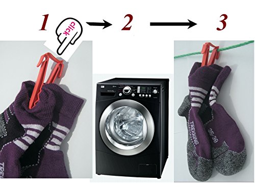 40 Stk. Sockenclips, Sockenklammern (je 10 Stk. rot / weiß / gelb / blau) - 2