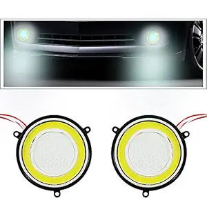 Vheelocityin COB 2pc Car DRL Fog Lamp LED Light Stick-On Angel Eyes