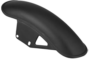 Outbit Kotflügel - 1 STÜCK Motorrad-Vorderradschutzblech, Kotflügelschutzverkleidung Kotflügelabdeckung für Suzuki GN125 GN250. (Schwarz und Chrom) (Farbe : Black)