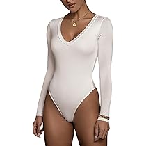 RuiChy Bodys Pour Femmes Manches Col Montant Bodys Femme