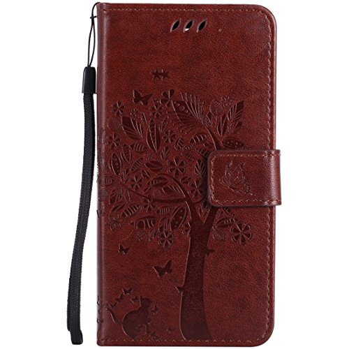 Nancen Tasche Hülle für Microsoft Lumia 950 (5,2 Zoll) Flip Schutzhülle Zubehör Lederhülle mit Silikon Back Cover PU Leder Handytasche im Bookstyle Stand Funktion Kartenfächer Magnet Etui Schale