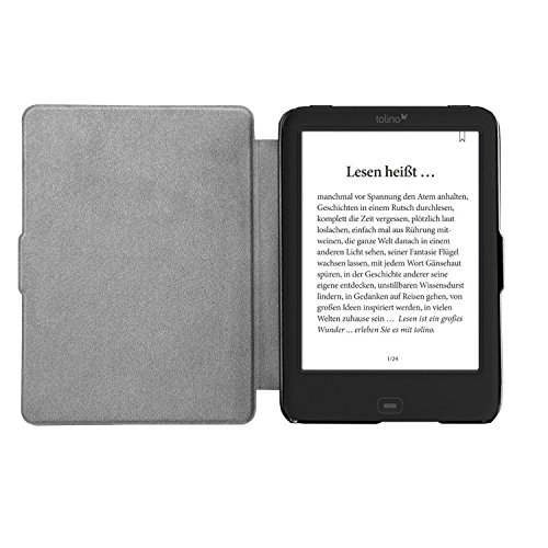 Tolino Shine 2 HD Hülle – eReader Slim Case Schutzhülle Tasche Etui mit Ruhemodus u. Magnetverschluss von u&h, in Grün - 4