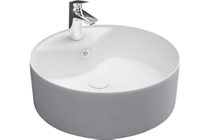 Alpenberger Waschbecken Klein | Aufsatzwaschbecken Rund | Mini Waschtisch Bad Waschschüssel | Kleines Waschbecken Gäste WC | Gästewaschbecken Handwaschbecken mit Nano | Waschplätze Badezimmer