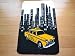 Yellow Taxi Non Slip Machine Washable Sheepskin Style Kids Rug. Size 70cm x 100cm