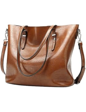 Tibes Mode Damen Handtasche Kunstleder Große Schultertasche Tragetasche Umhängetasche Geldbeutel