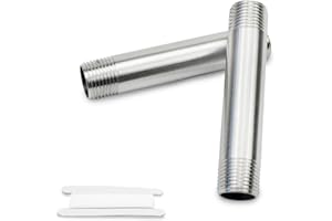Bwintech 2 Piezas 100MM 1/4" Macho × 1/4" Macho BSP Rosca Acero Inoxidable 304 Racores de fundición con boquilla de prolongación