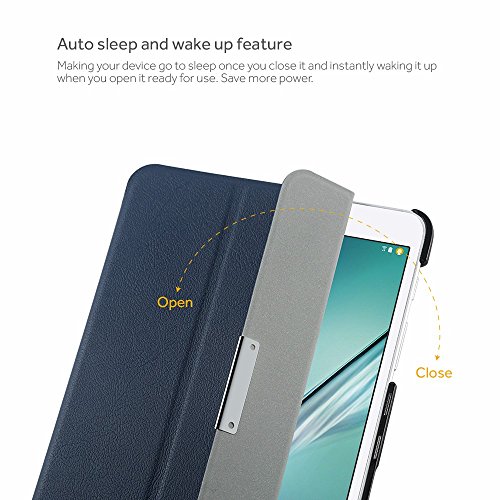 Samsung Galaxy Tab S2 8.0 Hülle, EasyAcc Ultra Dünn Case mit Standfunktion Auto Wake up Sleep PU Leder Hüllen für Samsung Galaxy Tab S2 T719/ T715N 20.31 cm (8 Zoll) Tablet-PC (Dunkelblau, Kunstleder) - 7