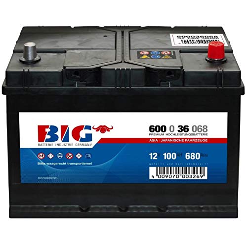 ASIA Autobatterie 12V 100Ah BIG Starterbatterie 60036 Japan Pluspol rechts 95Ah
