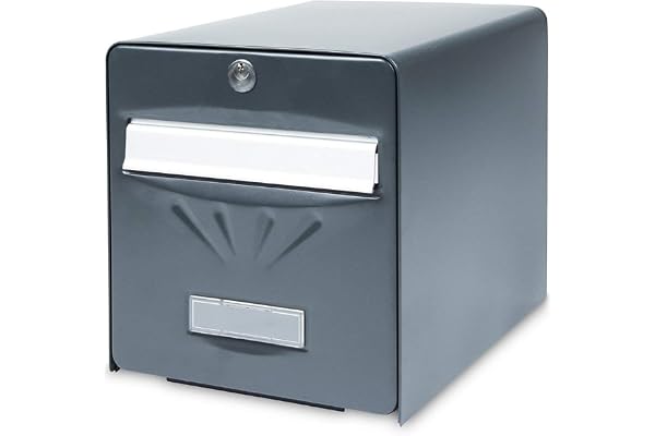 BURG-WÄCHTER Boîte aux Lettres Agréée La Poste, 2 Portes dont une Vitrée, BALnéaire, Noir, en Acier Galvanisé, Avec Porte à Ouverture Totale et Stop-Courrier