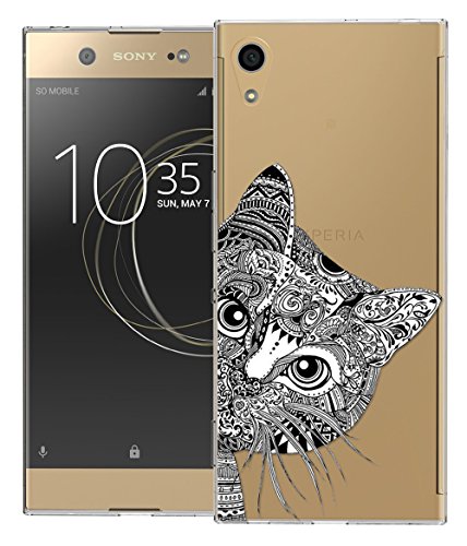 Funda Para Sony Xperia XA1 Ultra 6 0 pulgadas  Sunrive   TPU Slim Fit Funda Gel Transparente Carcasa Case Bumper de Impactos y Anti-Ara  azos Espalda Cover tpu Gato    1 x L  piz   ptico