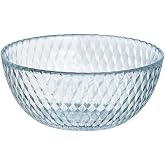 Luminarc Salad Bowl Glass Pampille Clear 24 cm | Transparent, Sodo Glass, Round Shape, Embossed Finish, 24 cm