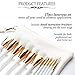 Qivange Makeup Brush Set, Professional Vegan/Synthetic Make-up Brushes Foundation Blush Eyeliner Eyeshadow Make-up Brush Kit + Cosmetic Bag, White with Gold (15 pcs)