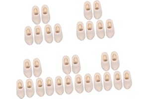DIYEAH 15Paires Mini Chaussures Bois pour Maison de Poupée Sabots Hollandais Bois Non Peints Accessoires Miniatures DIY Décoratifs
