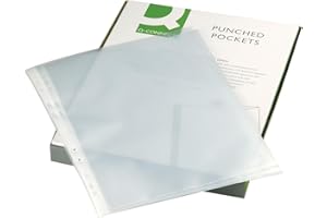 Q-Connect Punched Pocket A4 50micro, Orange Peel (Pack of 100)