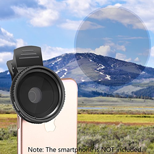 Neewer 37mm angeklammerter ND 2-400 Handy-Objektiv-Filterset: Einstellbare Neutral Density Filter mit Telefonklemme fÃ¼r iPhone/Samsung/HTC/Motorola/iPad und andere Smartphones