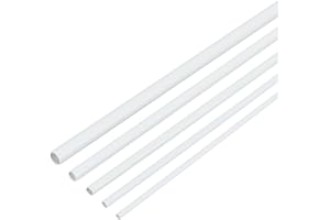 OLYCRAFT 30 Stück ABS Kunststoff Hohlrundrohre 400mm Länge Weiße Rundstäbe 3mm 4mm 5mm 6mm 8mm Runder Hohlstab Für DIY Sandtische Architekturmodellbau