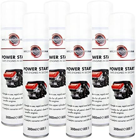 Powerenhancer Power Start - Easy Cold Start Spray for Diesel &amp; Petrol Engines - Pack of 6