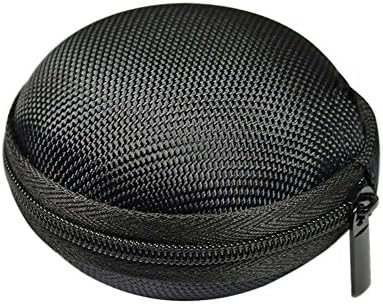 Fadlcrew Earphone Case Zipper Carrying Case Round EVA Storage Bag for Earbuds Cellphone Headset Black