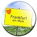 Produktbild GUMA Magneticum 2625 Magnet Stadt Frankfurt am Main - Souvenir Ortsschild mit Herz Kühlschrankmagnet Ø 50 mm - Magnete mit Motiv Städte Orte für Kühlschrank Magnettafel Pinnwand Memoboard Whiteboard