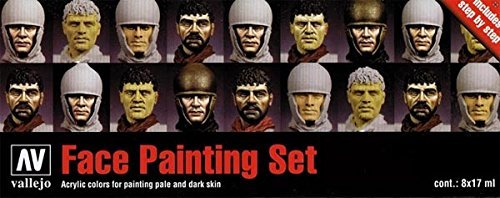 3XVallejo Model Color Faces Painting Acrylic Paint Set - Assorted Colours (Pack of 8)
